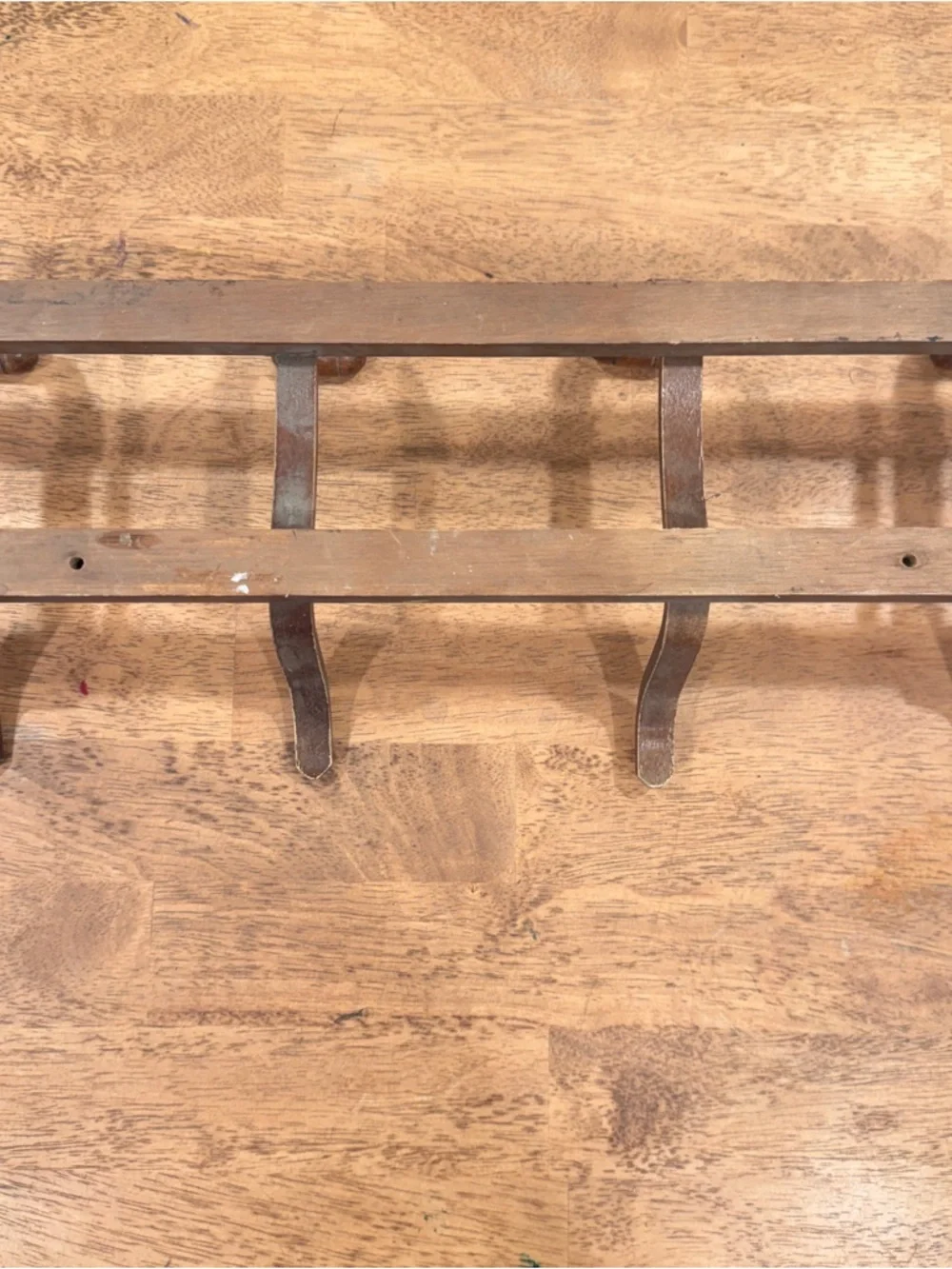 Vintage Bentwood 4 Hook Wall Mount Hat Coat Rack Thonet Style Dark Brown Wood